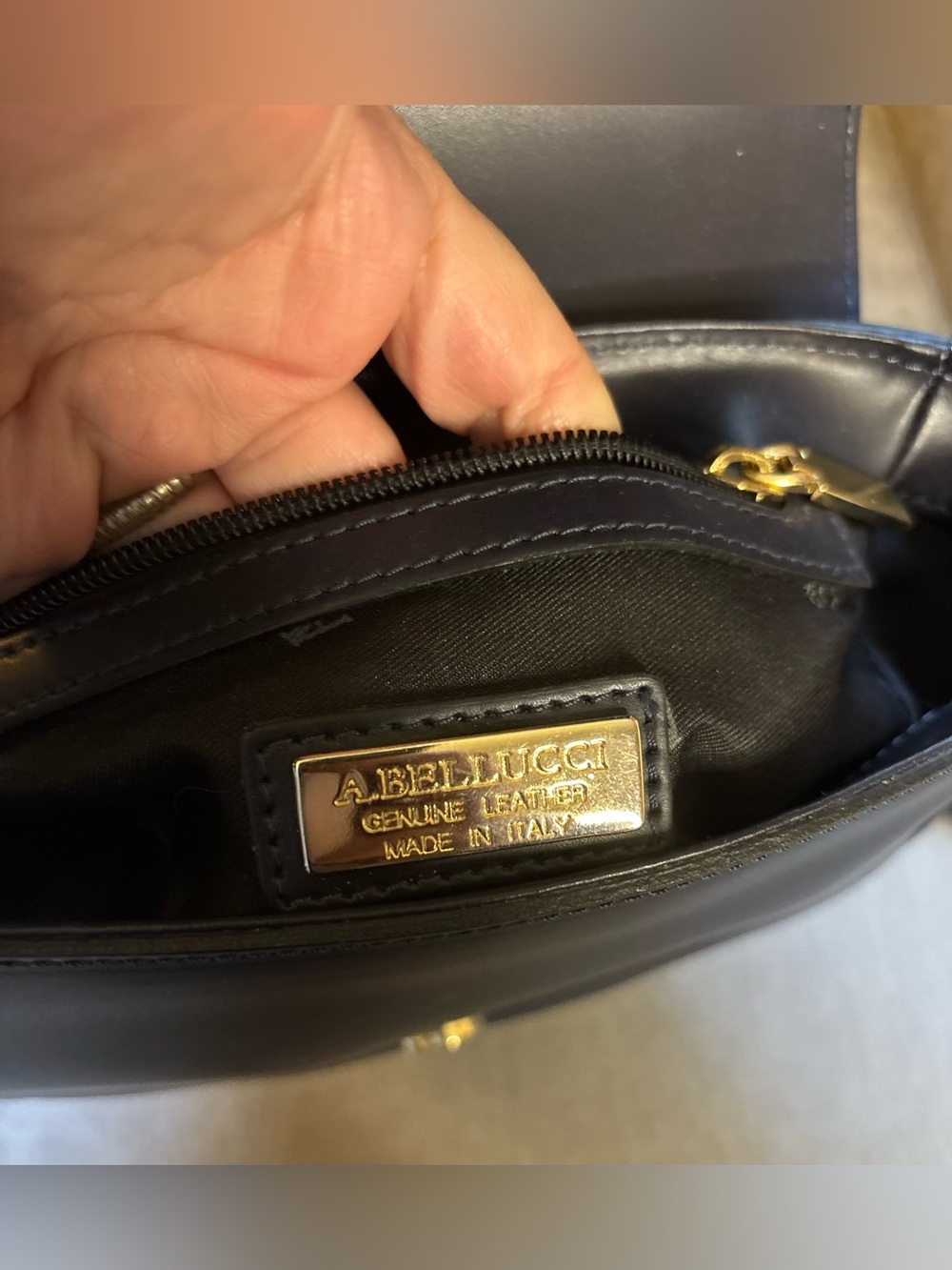 A. Bellucci Dark Navy Leather Crossbody Saddlebag GUC - Beautiful leather*** - Picture 10 of 13